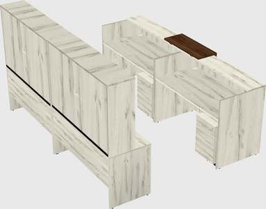 Shared u-shaped reception desks