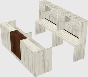 Shared u-shaped reception desks