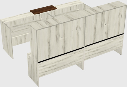 Shared u-shaped reception desks