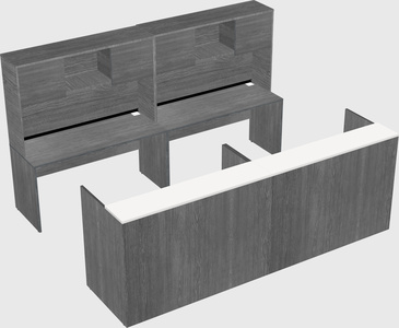 Shared u-shaped reception desks