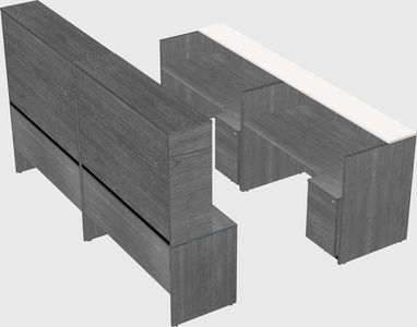 Shared u-shaped reception desks