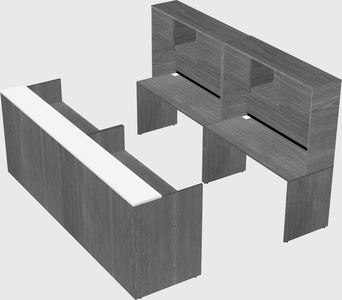 Shared u-shaped reception desks