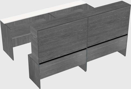 Shared u-shaped reception desks