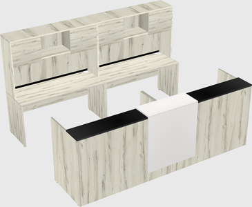 Shared u-shaped reception desks