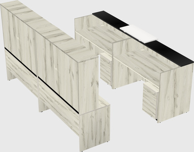 Shared u-shaped reception desks
