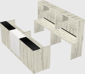 Shared u-shaped reception desks