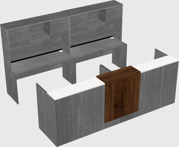 Shared u-shaped reception desks
