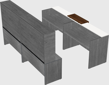 Shared u-shaped reception desks