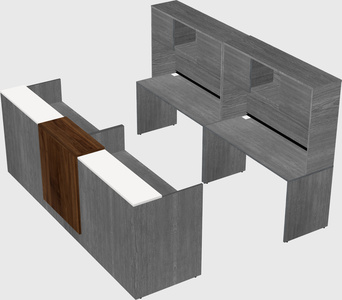 Shared u-shaped reception desks