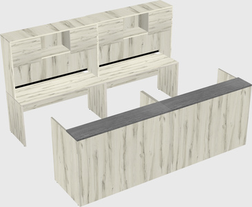 Shared u-shaped reception desks