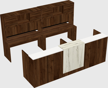 Shared u-shaped reception desks