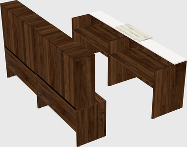 Shared u-shaped reception desks
