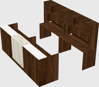 Shared u-shaped reception desks