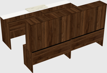 Shared u-shaped reception desks