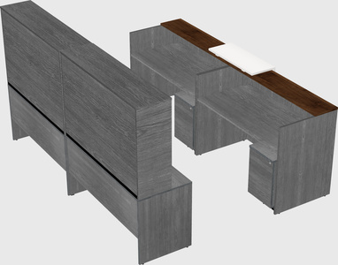 Shared u-shaped reception desks