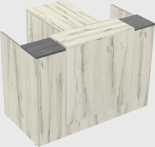 L-shaped modular reception