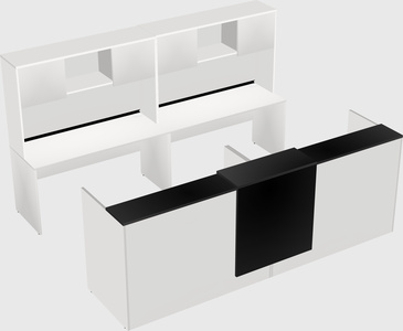 Shared u-shaped reception desks