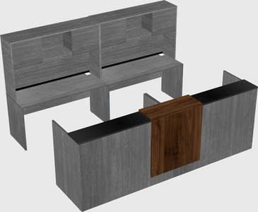 Shared u-shaped reception desks