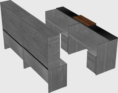 Shared u-shaped reception desks