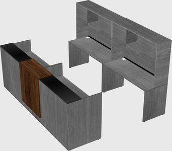 Shared u-shaped reception desks
