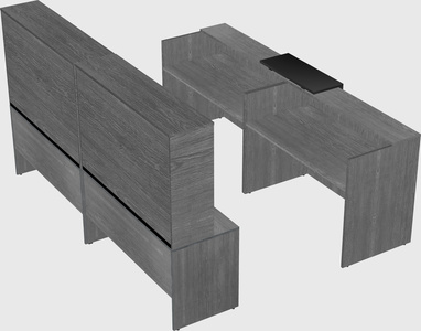 Shared u-shaped reception desks