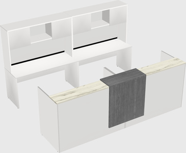 Shared u-shaped reception desks