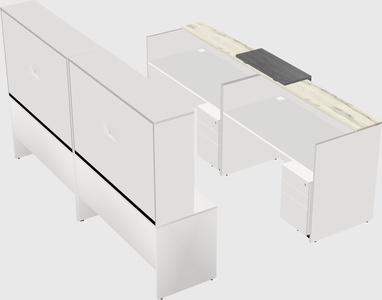 Shared u-shaped reception desks