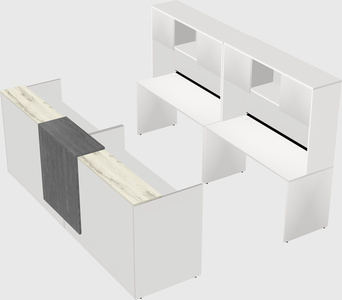 Shared u-shaped reception desks