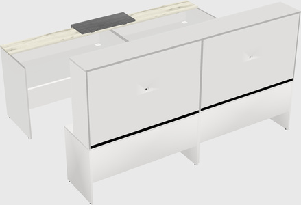 Shared u-shaped reception desks
