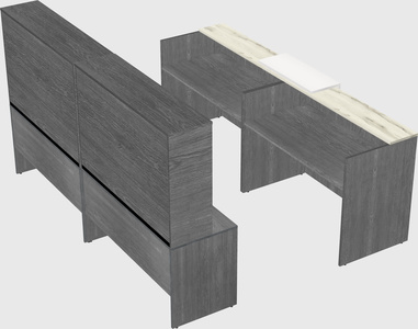 Shared u-shaped reception desks