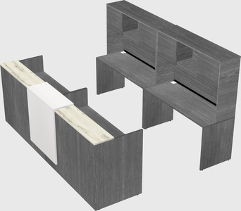 Shared u-shaped reception desks