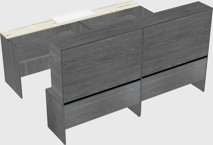 Shared u-shaped reception desks