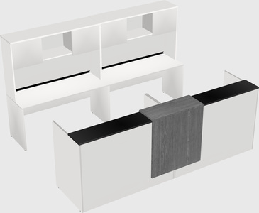 Shared u-shaped reception desks