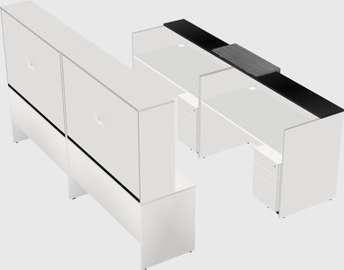 Shared u-shaped reception desks