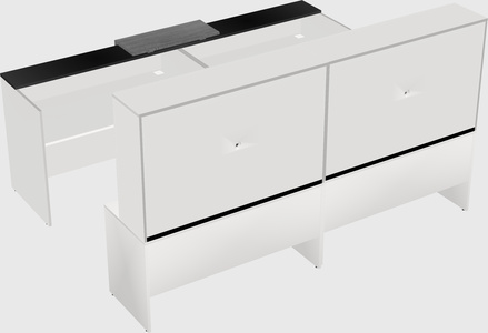 Shared u-shaped reception desks