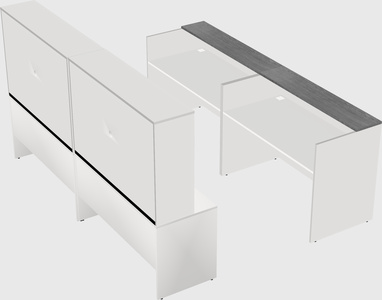 Shared u-shaped reception desks