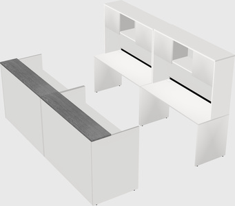 Shared u-shaped reception desks