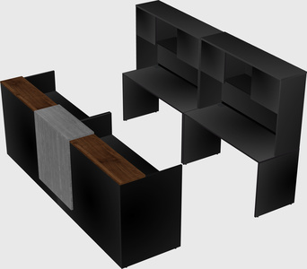 Shared u-shaped reception desks