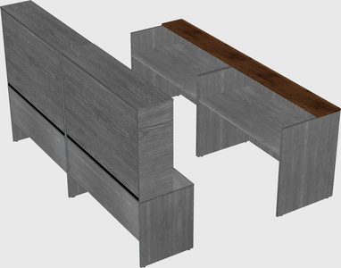 Shared u-shaped reception desks