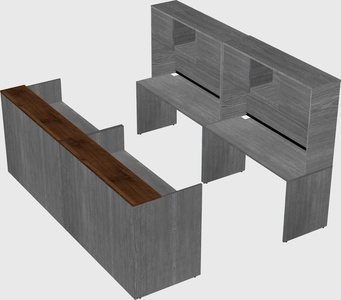 Shared u-shaped reception desks