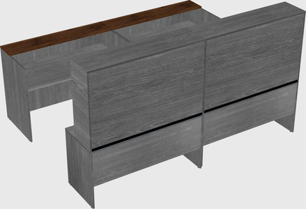 Shared u-shaped reception desks