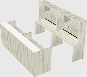Shared u-shaped reception desks