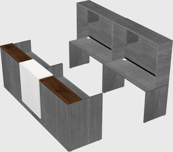 Shared u-shaped reception desks