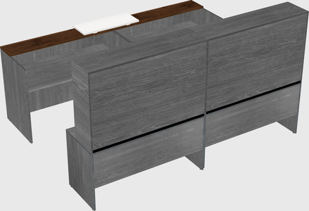 Shared u-shaped reception desks
