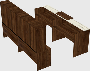 Shared u-shaped reception desks