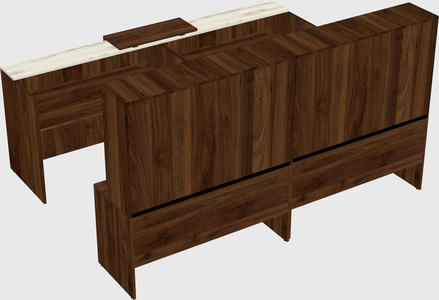 Shared u-shaped reception desks