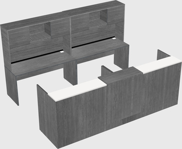 Shared u-shaped reception desks