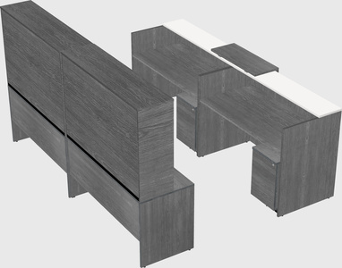 Shared u-shaped reception desks