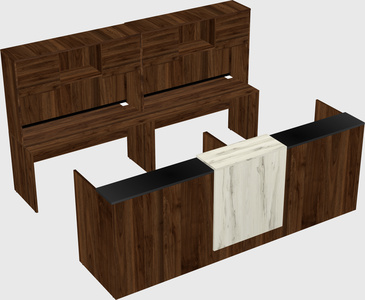 Shared u-shaped reception desks