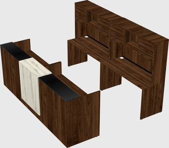 Shared u-shaped reception desks